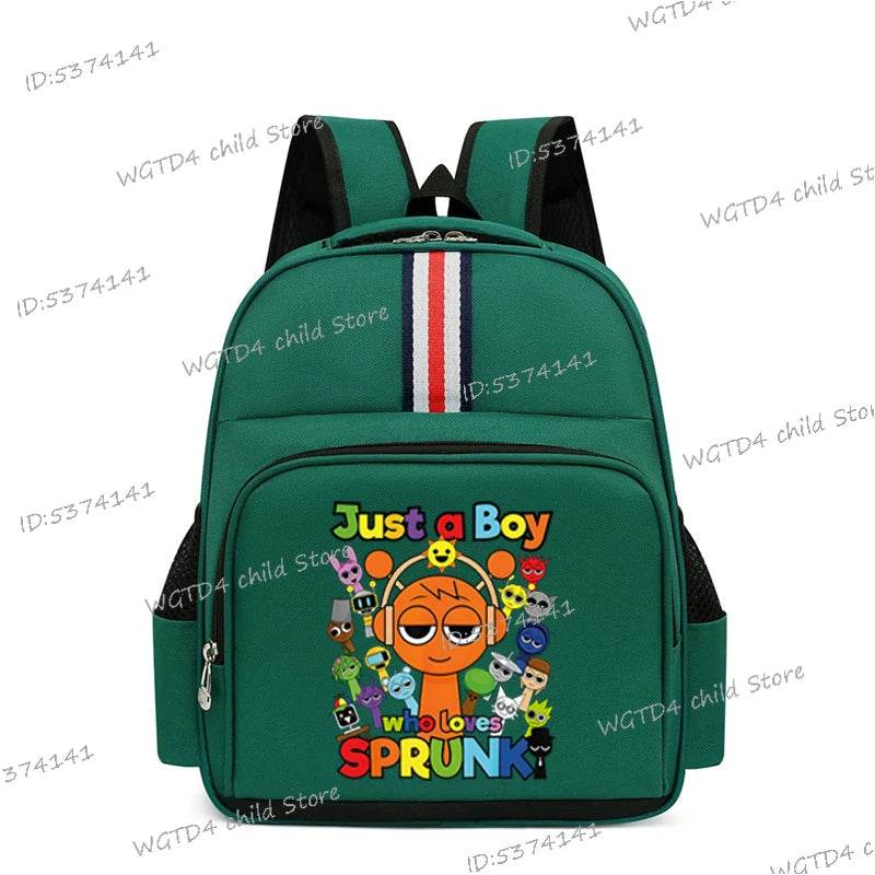 Durable Kids Backpack Anime Sprunki Incredibox Theme Zipper Bookbag For Primary Students - ToylandEU