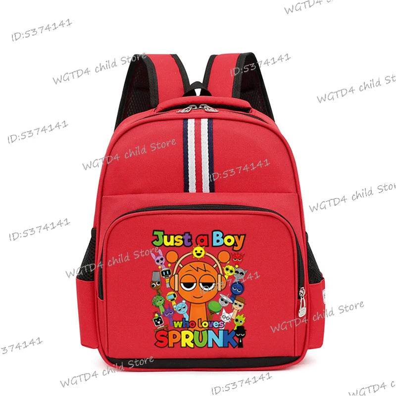 Durable Kids Backpack Anime Sprunki Incredibox Theme Zipper Bookbag For Primary Students - ToylandEU