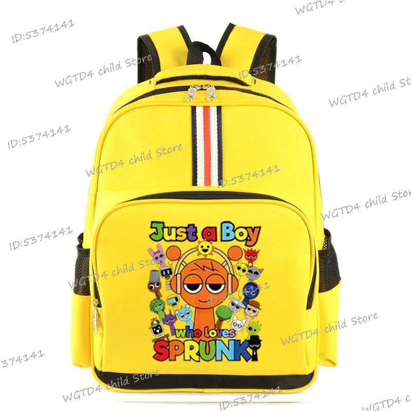 Durable Kids Backpack Anime Sprunki Incredibox Theme Zipper Bookbag For Primary Students - ToylandEU