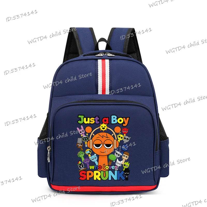 Durable Kids Backpack Anime Sprunki Incredibox Theme Zipper Bookbag For Primary Students - ToylandEU