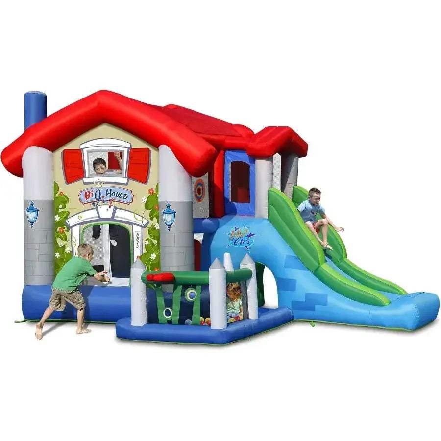 Durable Kids Bounce House With Blower And Foldable Sunroof - ToylandEU