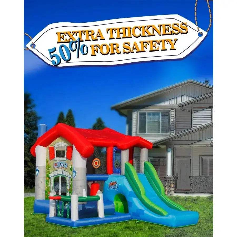Durable Kids Bounce House With Blower And Foldable Sunroof - ToylandEU