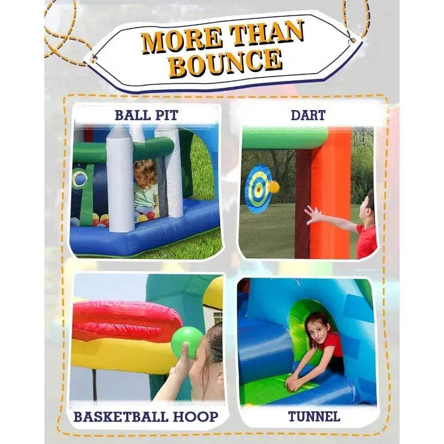 Durable Kids Bounce House With Blower And Foldable Sunroof - ToylandEU