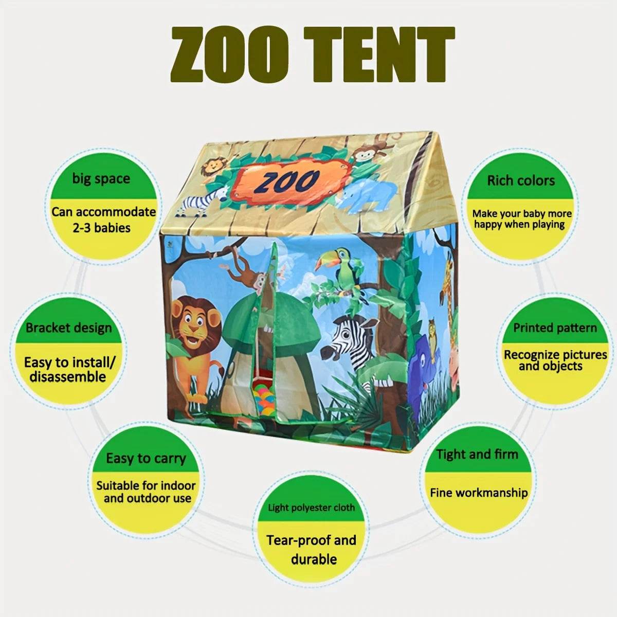 Durable Kids Indoor Play Tent Extra Large Space For Kids - ToylandEU