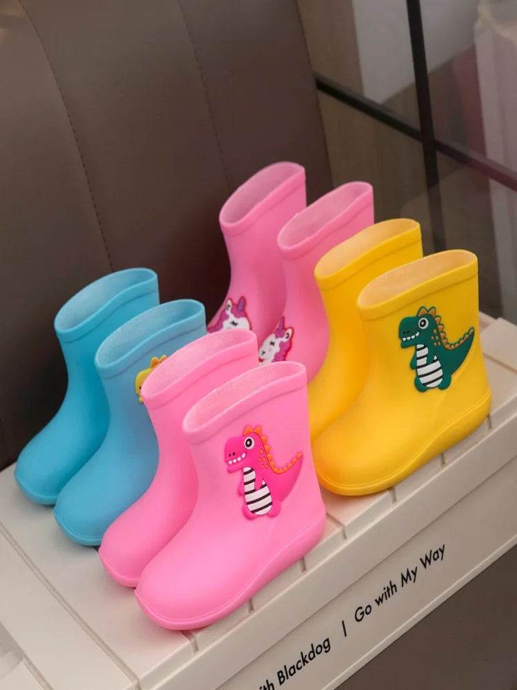 Durable Kids Rain Boots Cartoon Print For Girls And Boys - ToylandEU