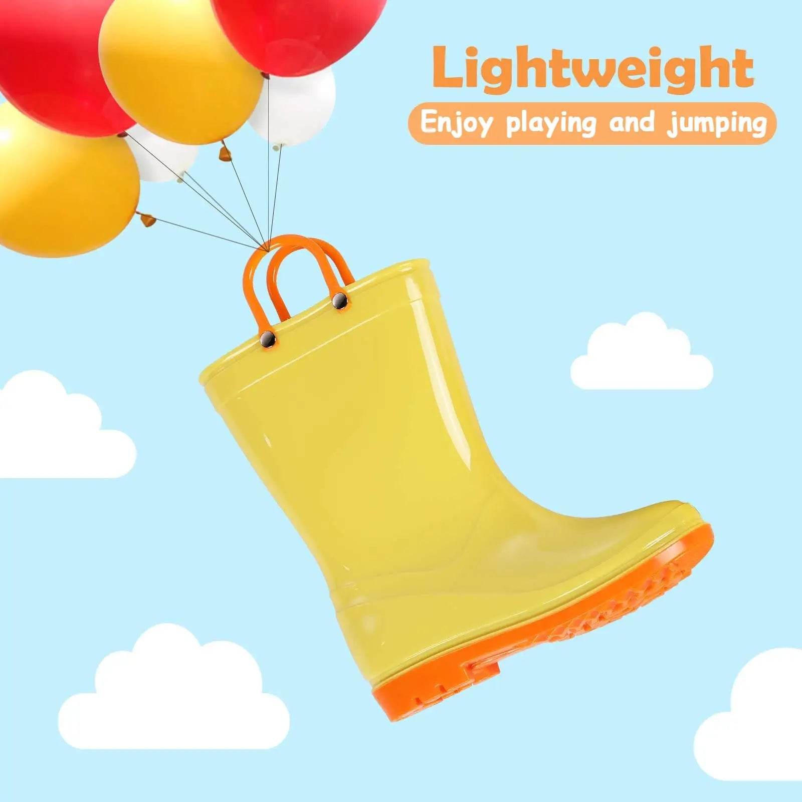 Durable Kids Rain Boots with Easy Grip Handles Non-slip Waterproof Footwear for Boys and Girls - ToylandEU