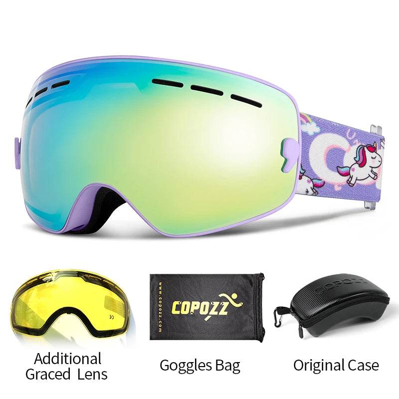 Durable Kids Ski Goggles Graced Lens UV400 Anti Fog Children - ToylandEU