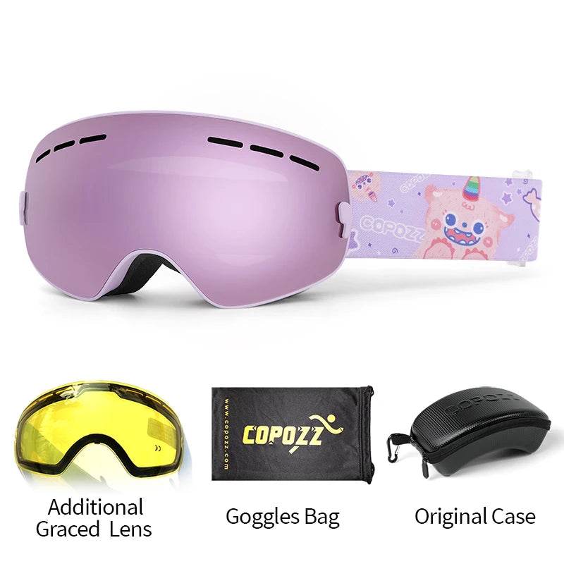Durable Kids Ski Goggles Graced Lens UV400 Anti Fog Children - ToylandEU