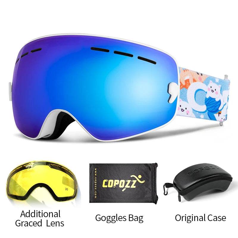 Durable Kids Ski Goggles Graced Lens UV400 Anti Fog Children - ToylandEU