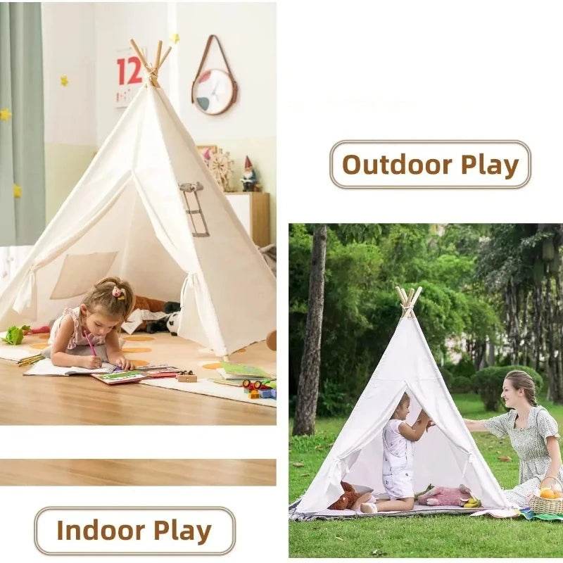 Durable Kids Teepee Tent 135cm Wigwam Foldable for Children - ToylandEU