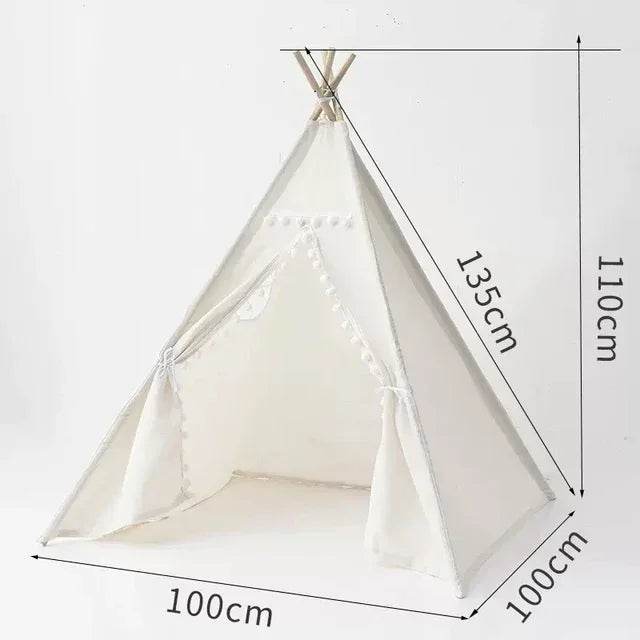 Durable Kids Teepee Tent 135cm Wigwam Foldable for Children - ToylandEU