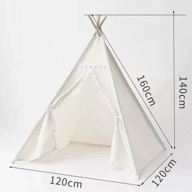 Durable Kids Teepee Tent 135cm Wigwam Foldable for Children - ToylandEU
