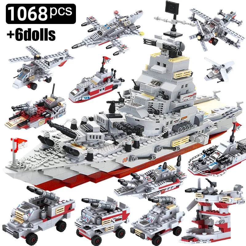 Durable Lego Compatible Blocks Navy Warships For Boys - ToylandEU