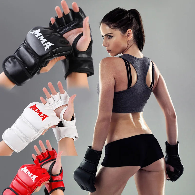 Durable MMA Gloves Sanda Muay Thai Half Finger Unisex - ToylandEU