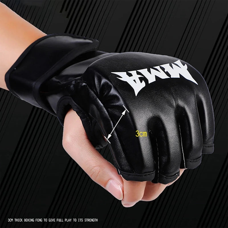 Durable MMA Gloves Sanda Muay Thai Half Finger Unisex - ToylandEU