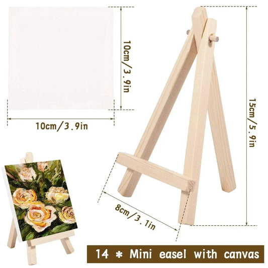  Durable Mini Canvas Easel Set - 14 Essential Pieces -  ToylandEU™