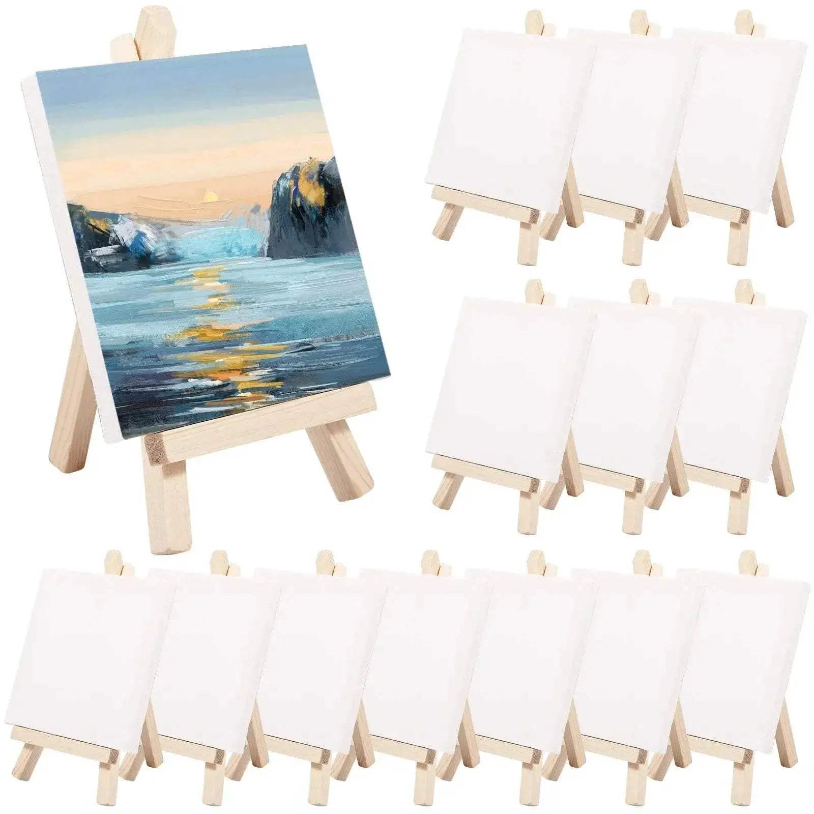 Durable Mini Canvas Easel Set with 14 Pieces for Artists and Crafters - ToylandEU