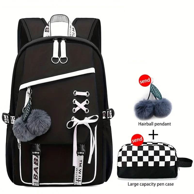 Durable Nylon School Backpack Splashproof For Teen Girls - ToylandEU