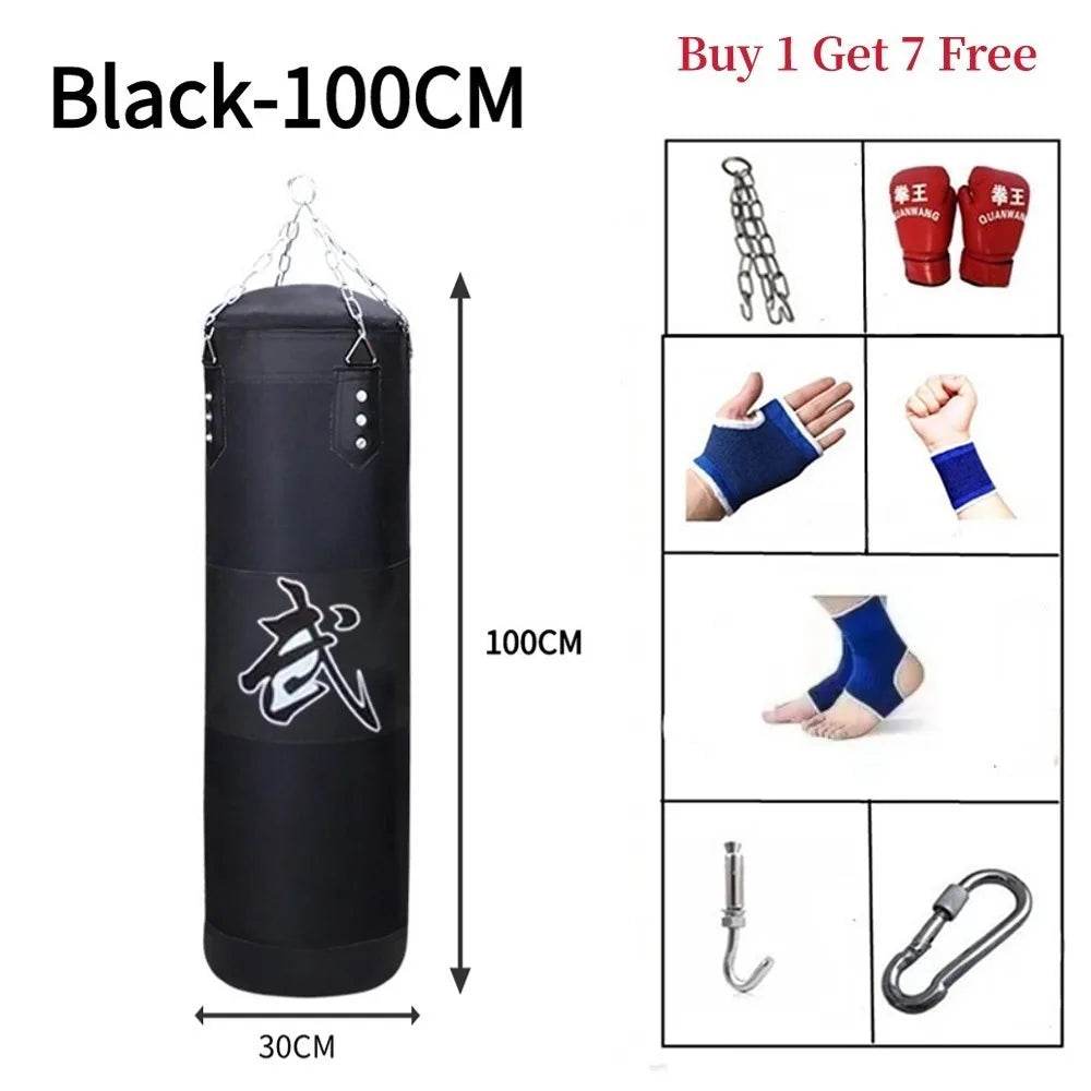 Durable PU Leather Punching Bag Red Black Gloves For Adults - ToylandEU