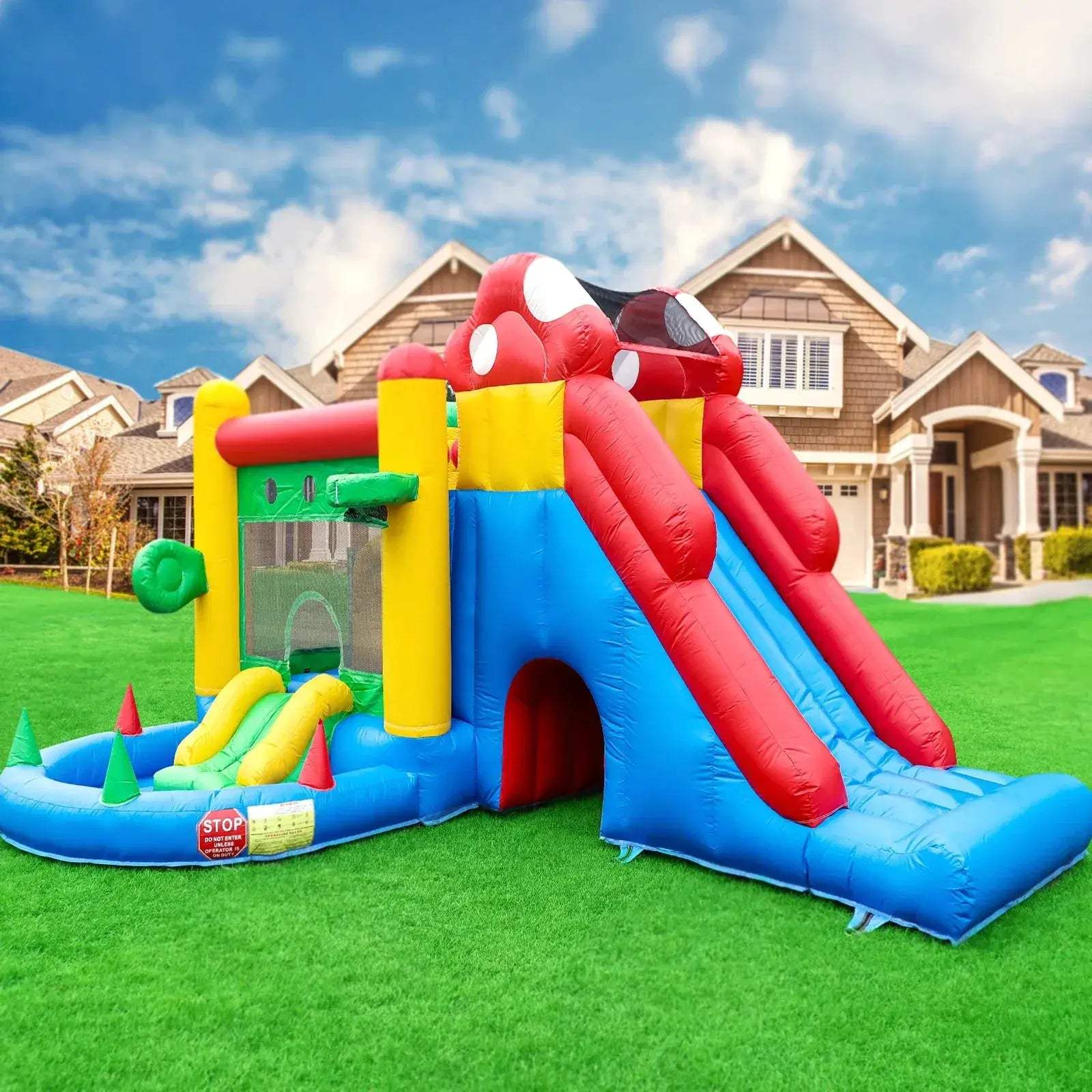 Durable PVC Inflatable Bounce House For Kids Indoor Outdoor Play - ToylandEU