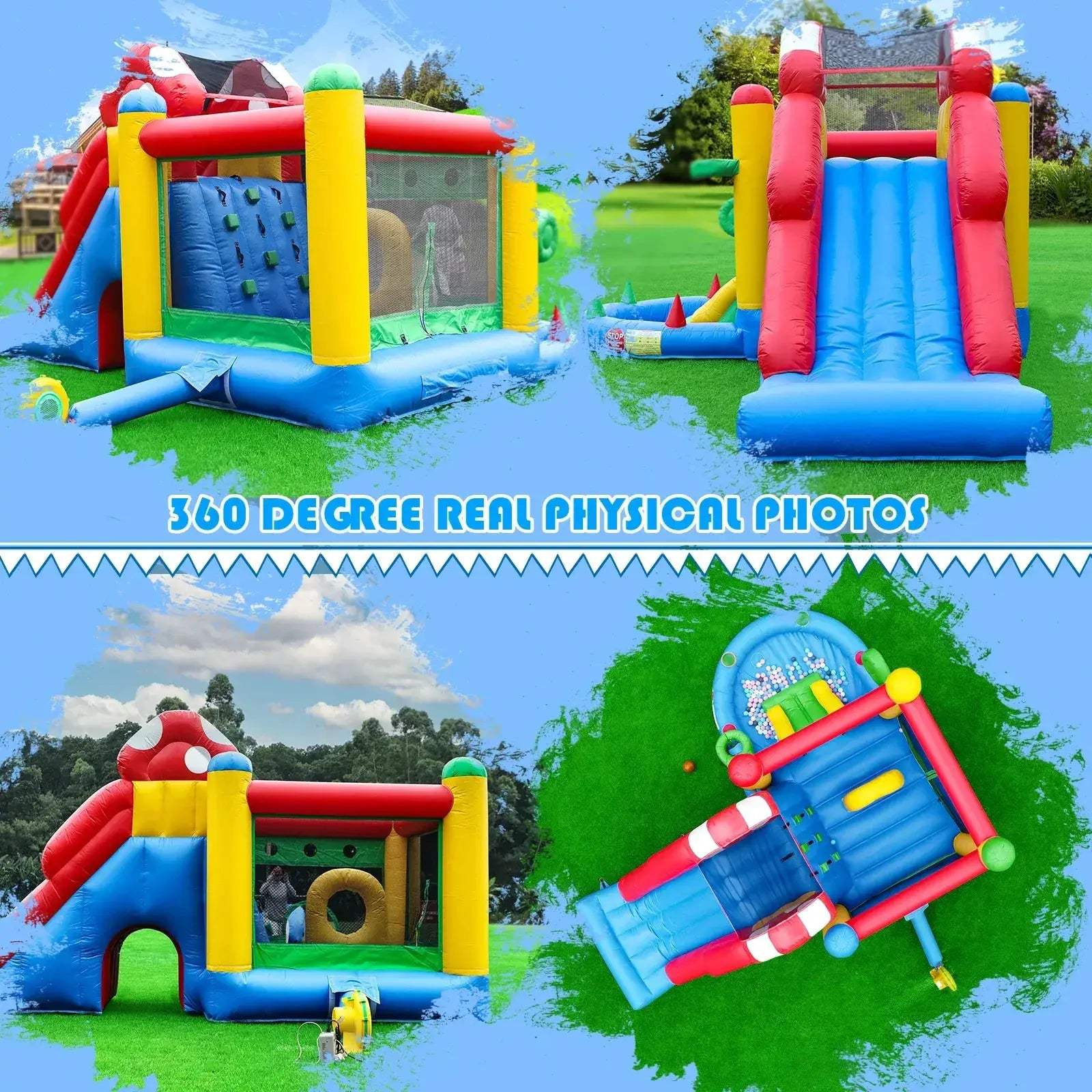 Durable PVC Inflatable Bounce House For Kids Indoor Outdoor Play - ToylandEU