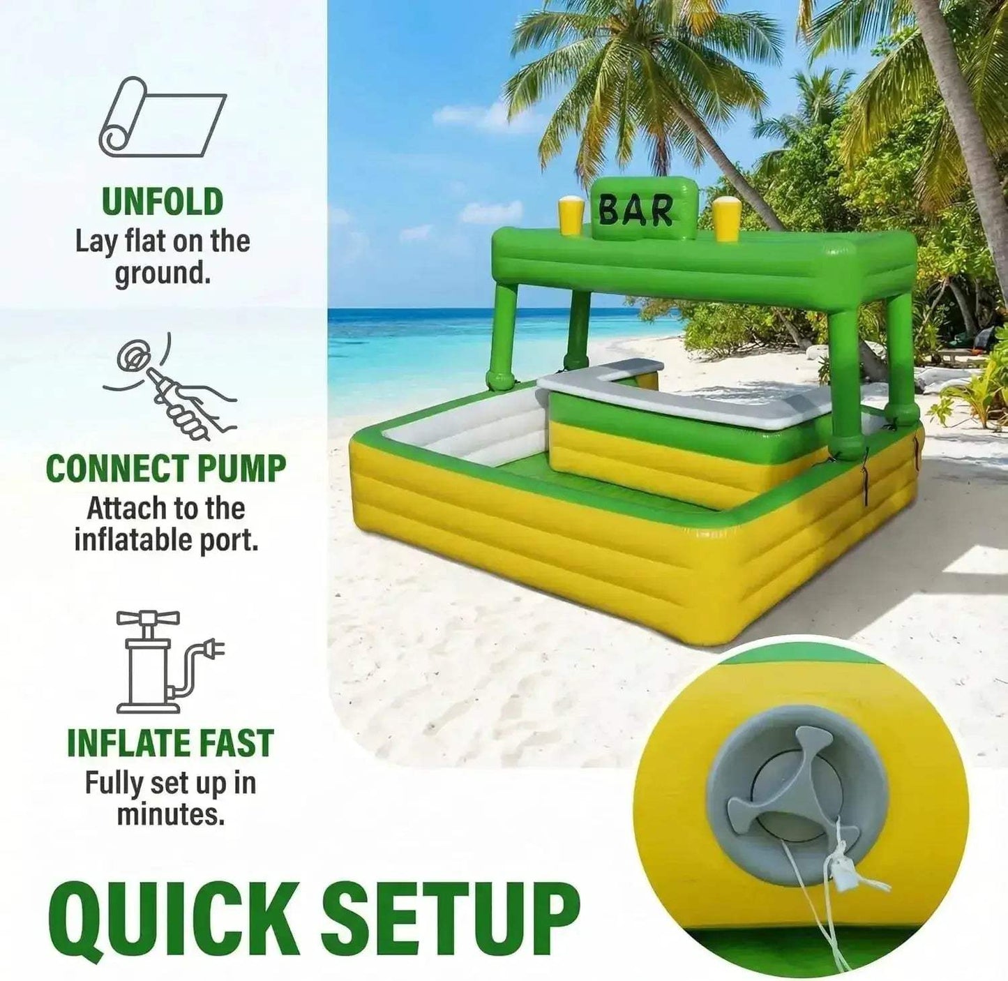 Durable PVC Inflatable Pool Bar For Outdoor Parties - ToylandEU