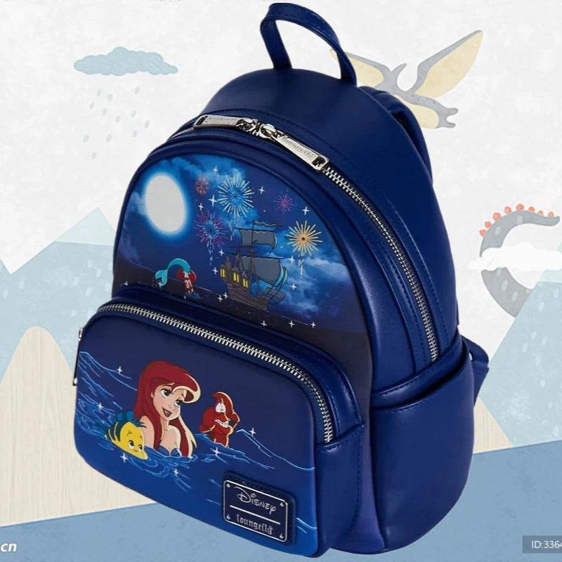 Durable Polyester Backpack With Little Mermaid Fireworks Ariel Charm For Unisex Teens School Use - ToylandEU
