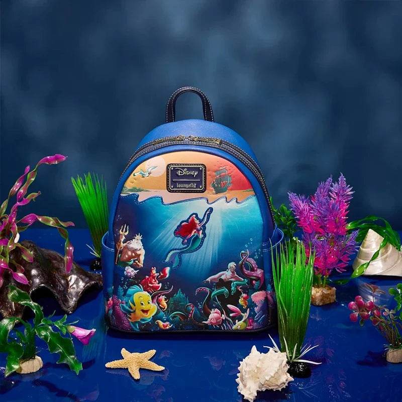 Durable Polyester Backpack With Little Mermaid Fireworks Ariel Charm For Unisex Teens School Use - ToylandEU