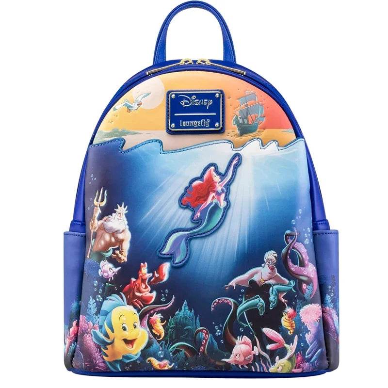Durable Polyester Backpack With Little Mermaid Fireworks Ariel Charm For Unisex Teens School Use - ToylandEU