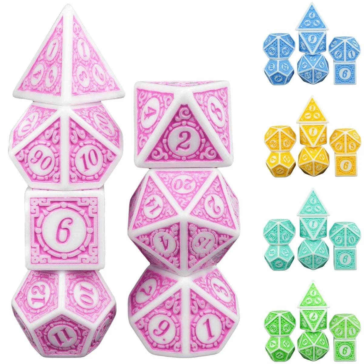 Durable Polyhedral Dice Set with 16mm to 20mm Sizes for Board Games and Educational Math Activities - ToylandEU