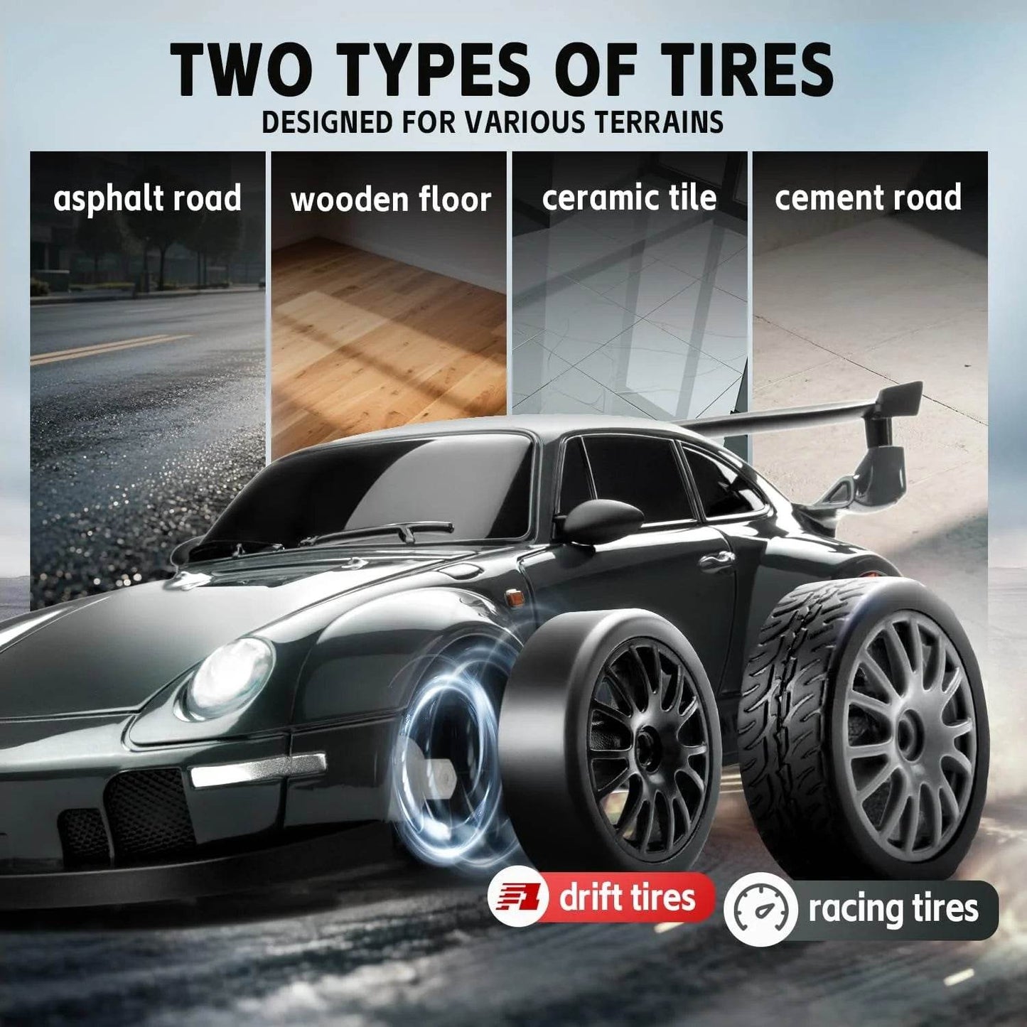 Durable RC Drift Car Dual Drifting Tires For Adults And Kids - ToylandEU