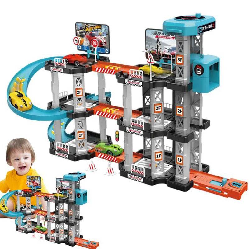 Durable Racing Car Toys Track Set Gas Station For Kids - ToylandEU