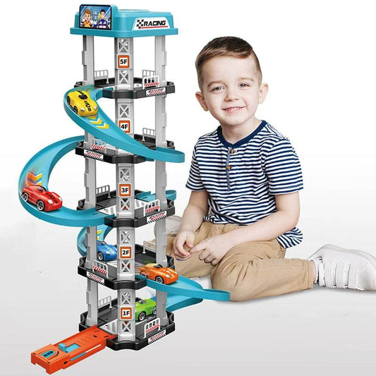 Durable Racing Car Toys Track Set Gas Station For Kids - ToylandEU