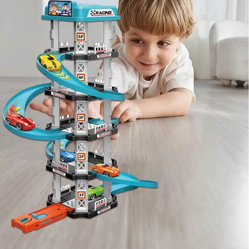 Durable Racing Car Toys Track Set Gas Station For Kids - ToylandEU