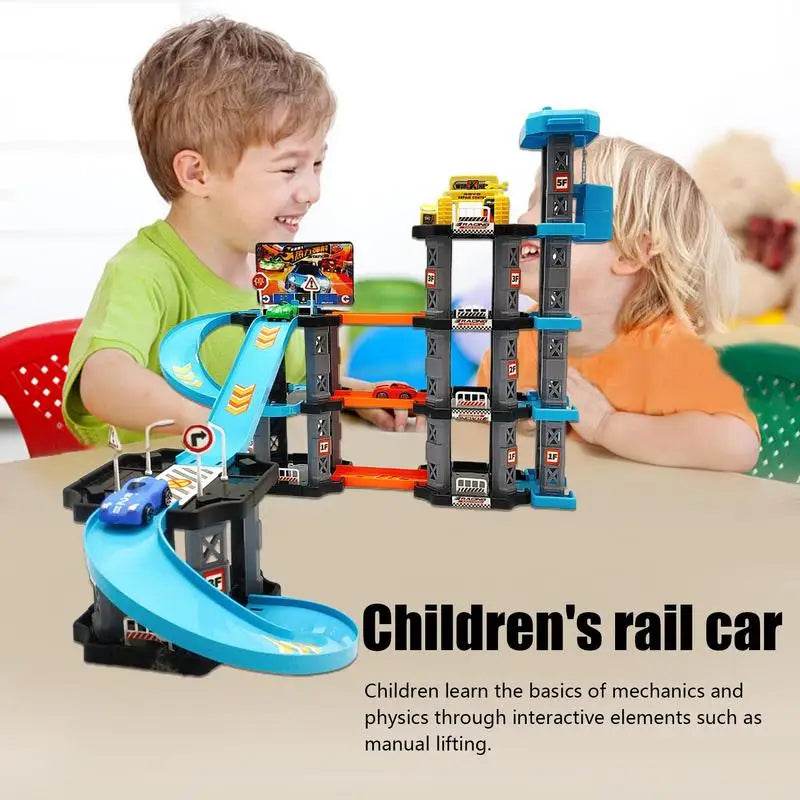 Durable Racing Car Toys Track Set Gas Station For Kids - ToylandEU