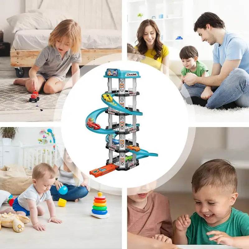 Durable Racing Car Toys Track Set Gas Station For Kids - ToylandEU