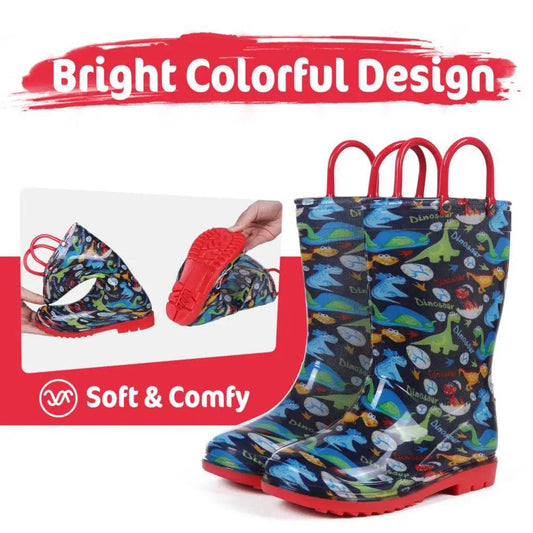 Durable Rain Boots Cartoon Design Waterproof Rubber Kids - ToylandEU