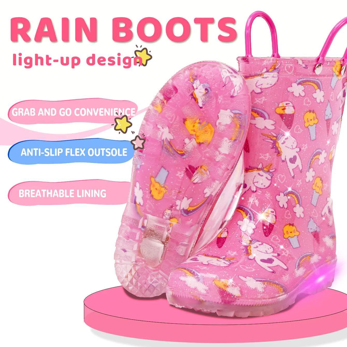 Durable Rain Boots Dinosaur Night Light For Kids Outdoor Use - ToylandEU