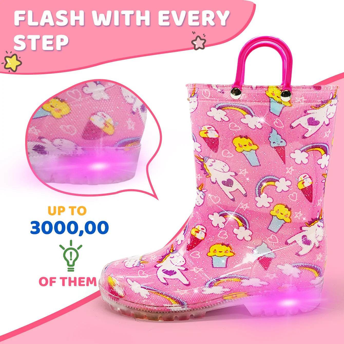 Durable Rain Boots Dinosaur Night Light For Kids Outdoor Use - ToylandEU