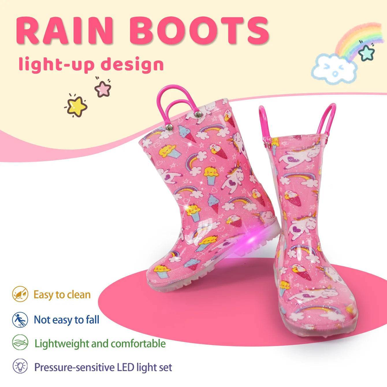 Durable Rain Boots Dinosaur Night Light For Kids Outdoor Use - ToylandEU