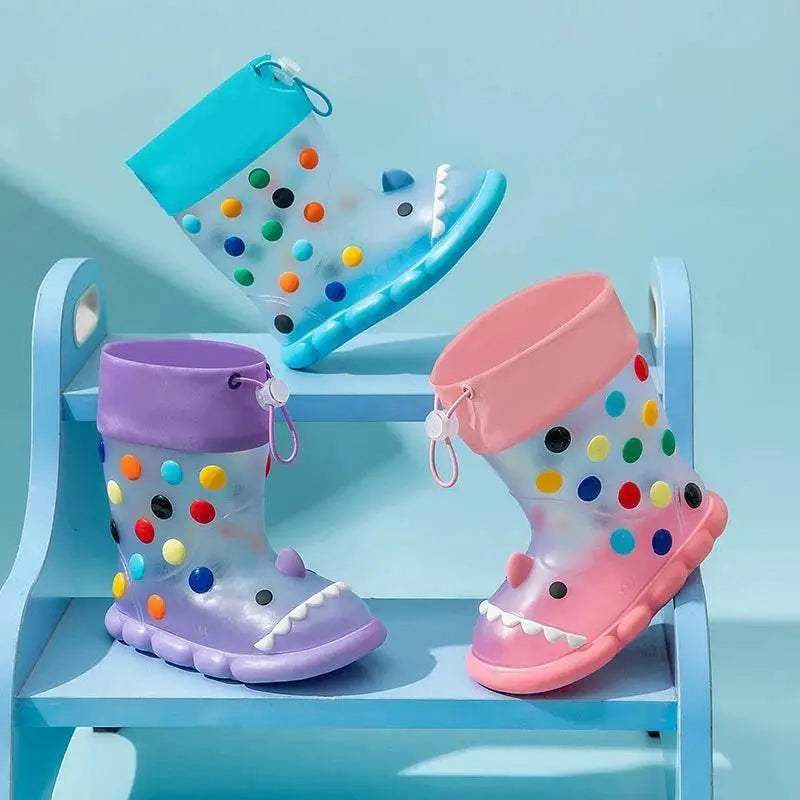 Durable Rain Boots Transparent Cartoon Shark For Kids - ToylandEU