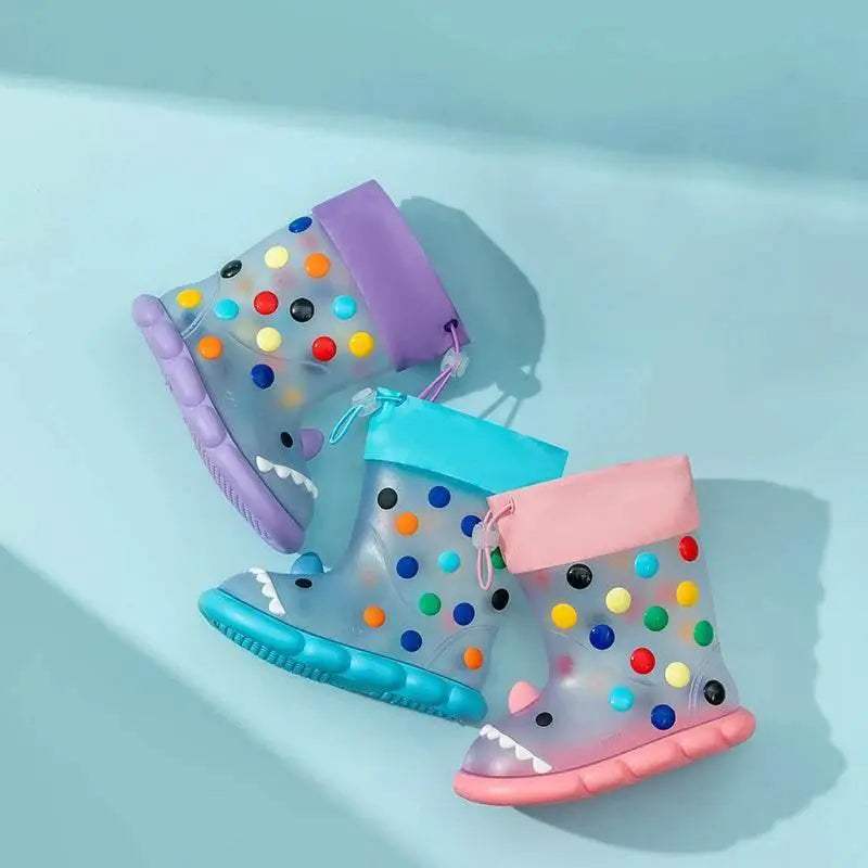 Durable Rain Boots Transparent Cartoon Shark For Kids - ToylandEU