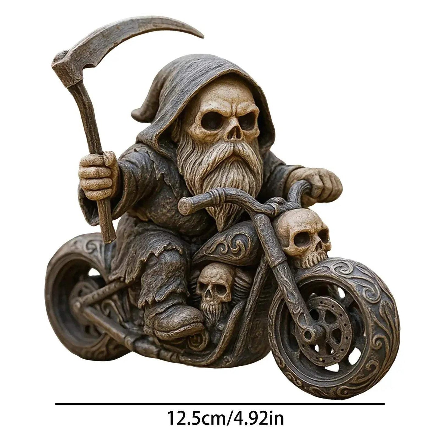 Durable Resin Grim Reaper Motorcycle Figurine For Garden - ToylandEU
