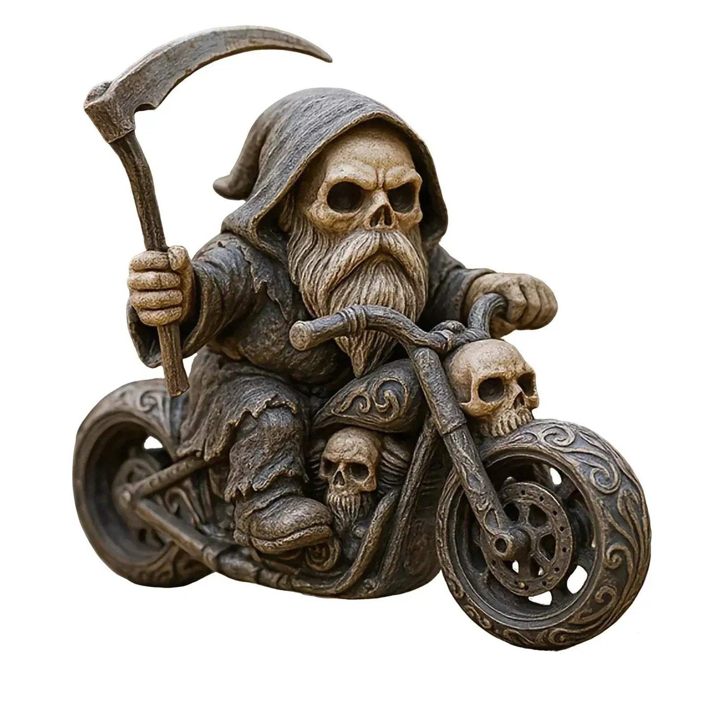 Durable Resin Grim Reaper Motorcycle Figurine For Garden - ToylandEU