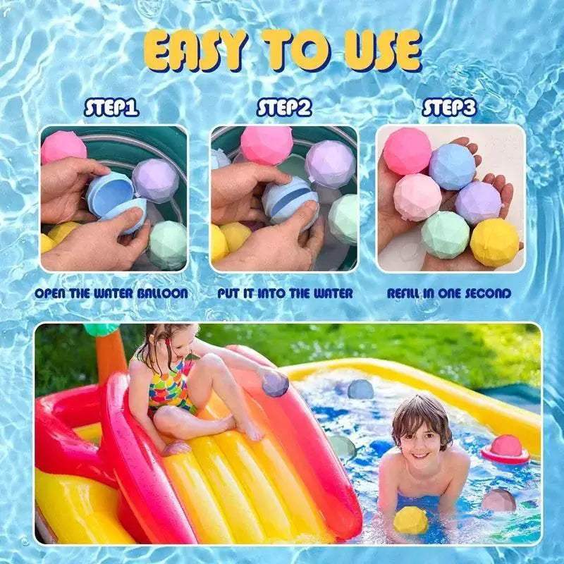 Durable Reusable Water Balloons Quick Fill Silicone Self Sealing Water Toys for Kids Summer Parties - ToylandEU
