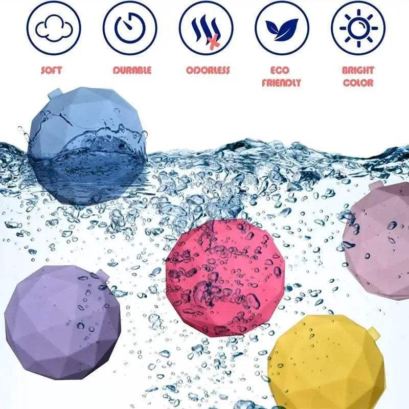 Durable Reusable Water Balloons Quick Fill Silicone Self Sealing Water Toys for Kids Summer Parties - ToylandEU