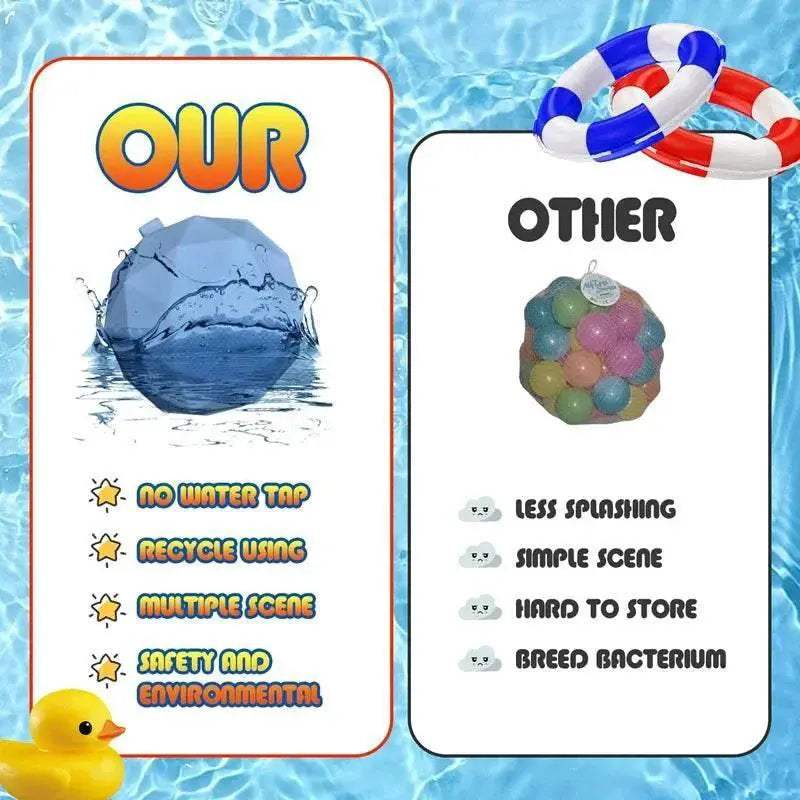 Durable Reusable Water Balloons Quick Fill Silicone Self Sealing Water Toys for Kids Summer Parties - ToylandEU