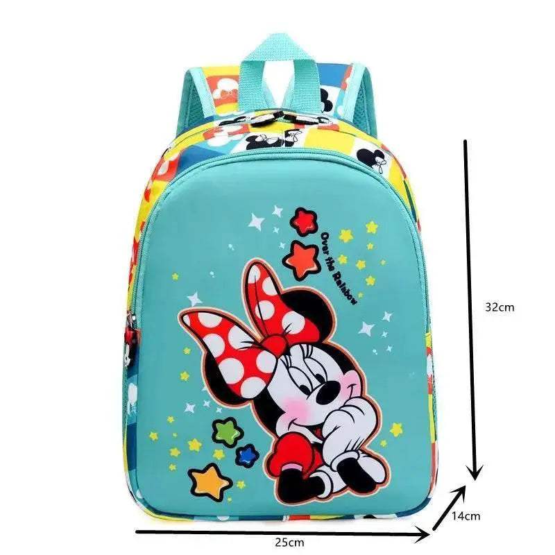 Durable School Backpack Disney Minnie Cartoon Design With Zipper Closure And Adjustable Straps For Girls Kindergarten - ToylandEU