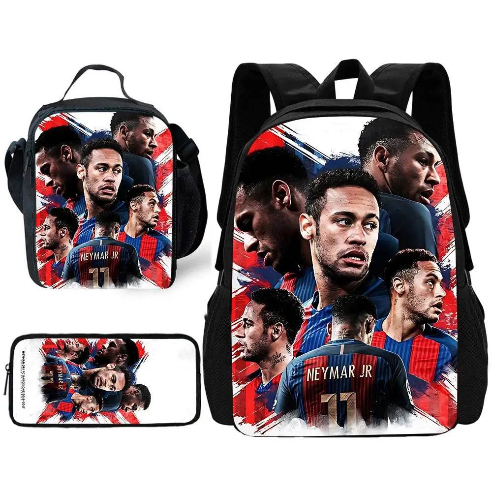 Durable School Backpack Football Themed With Lunch Bags And Pencil Bags For Boys And Girls - ToylandEU