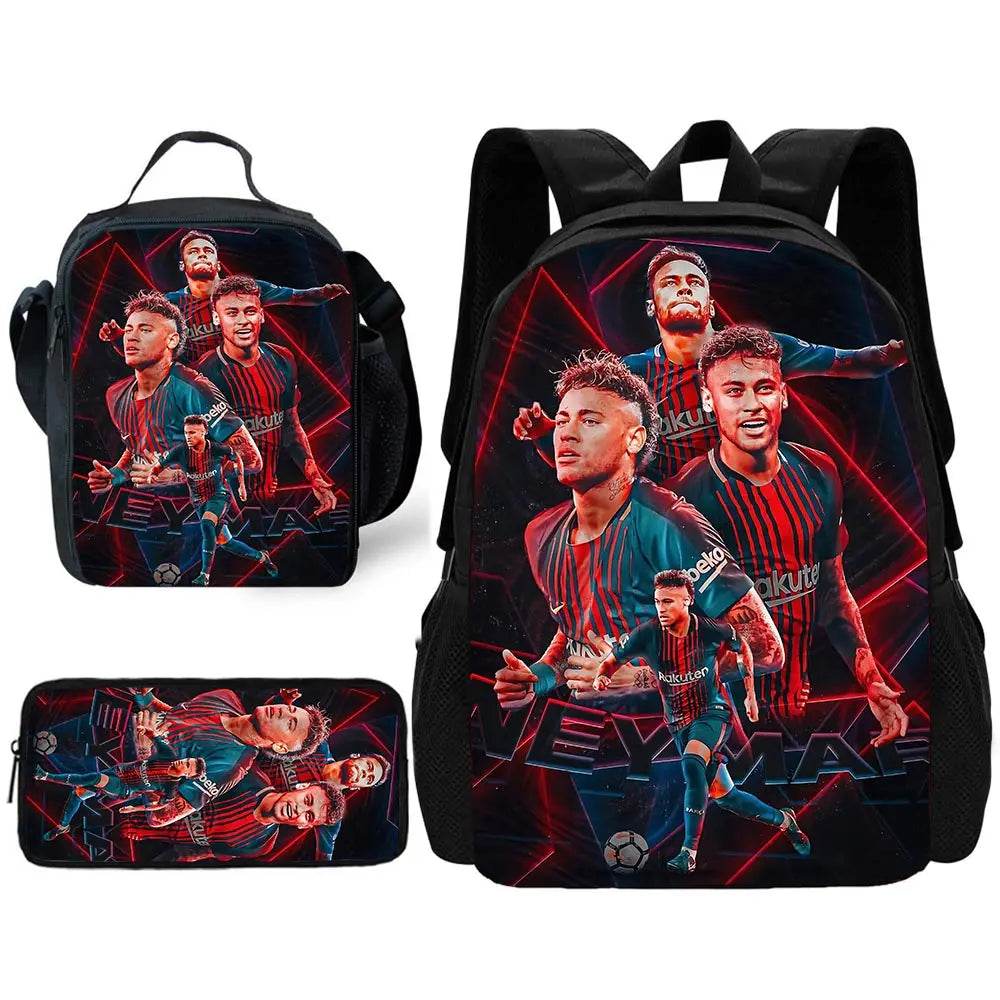 Durable School Backpack Football Themed With Lunch Bags And Pencil Bags For Boys And Girls - ToylandEU